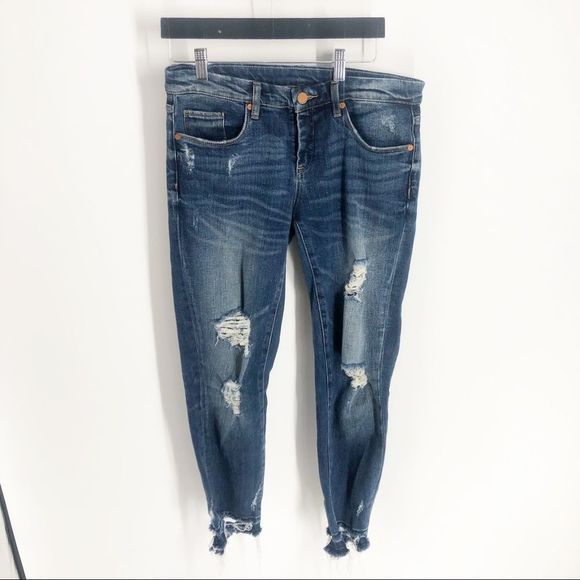 Blank NYC Crop Girlfriend Distressed Jeans sz 26 - Picture 7 of 8